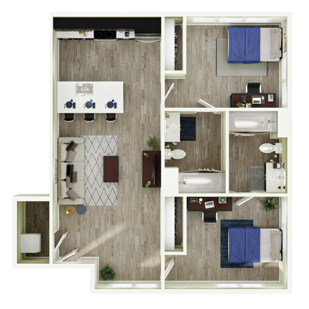 2BR/2BA