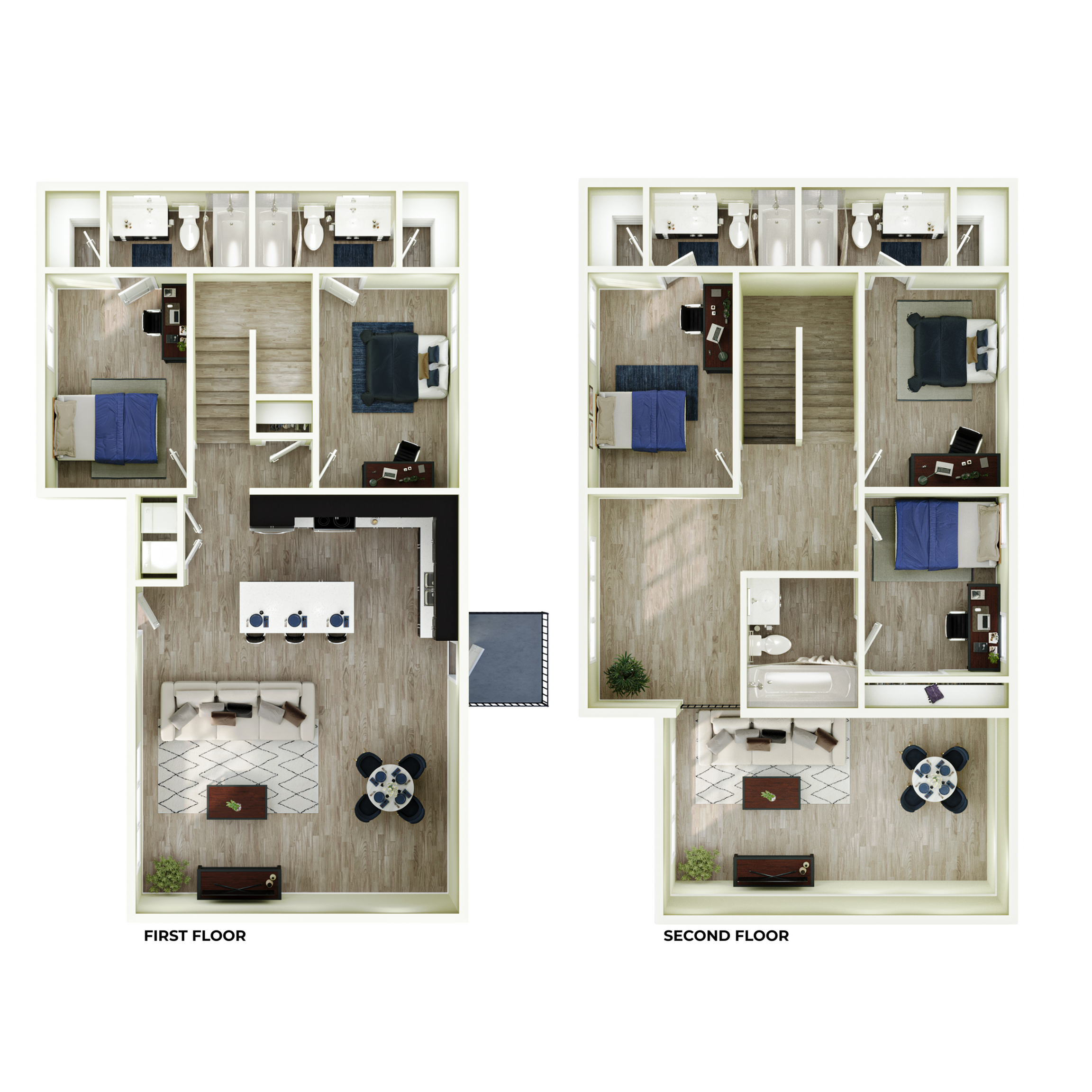 5BR/5BA – Townhome floor plan