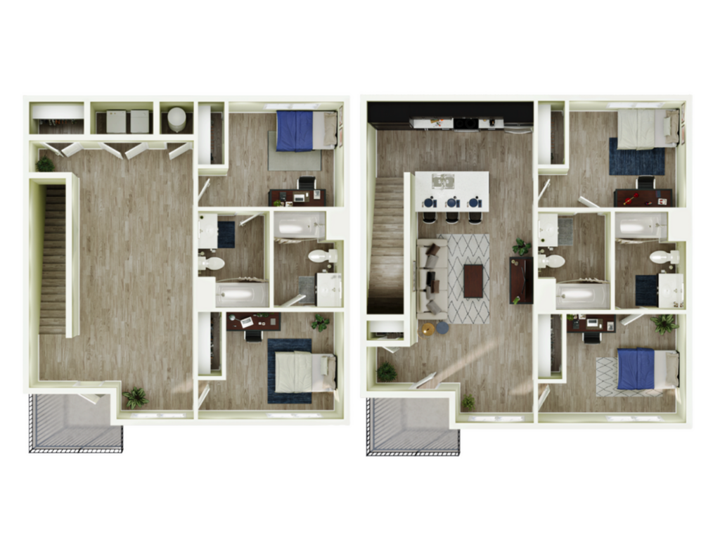 4BR/4BA – Townhome B – Premium